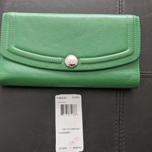Coach green leather NWT